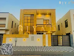 For sale: luxury villa in Al Yasmin Ajman, 5 bedrooms, living room, lounge, maid's room, land ar