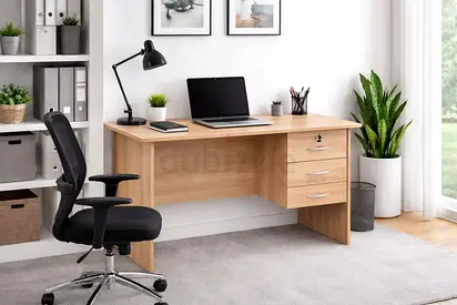 Professional Stylish Gold Oak Meeting Table – Two-Tone Finish with Bold Silhouette  Comfort Fit