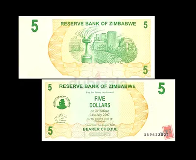 Rare Zimbabwe Bearer Cheque