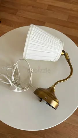 Elegant Goldish wall Lamp with White Shade ikea