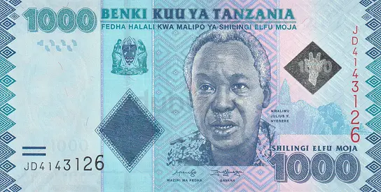 TANZANIA 1000 SHILLINGS BANKNOTE 2019