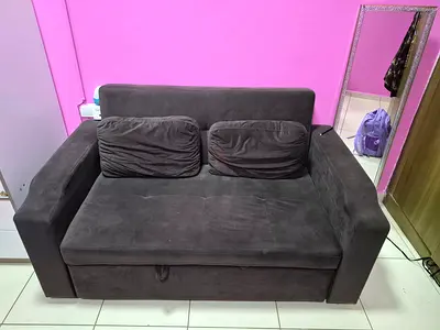 Comfortable Dark Gray Sofa Bed with Storage