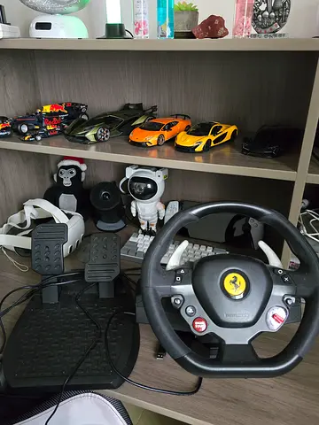 Ferrari Racing Wheel with Pedals and Gaming Accessories