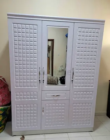 Stylish White Wardrobe with Mirror