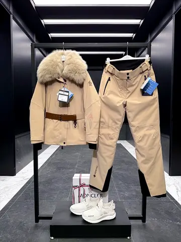 Moncler Ski Outfit with Fur Collar