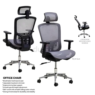 Hight Back Grey Office Chair – Comfortable Office Seating Chair