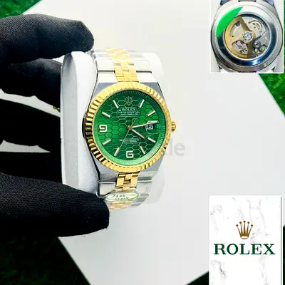 Rolex Datejust with Green Dial and Gold Accents