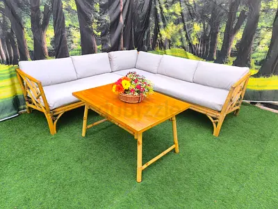 Caan Wood 5 seater Garden Outdoor Sofa set