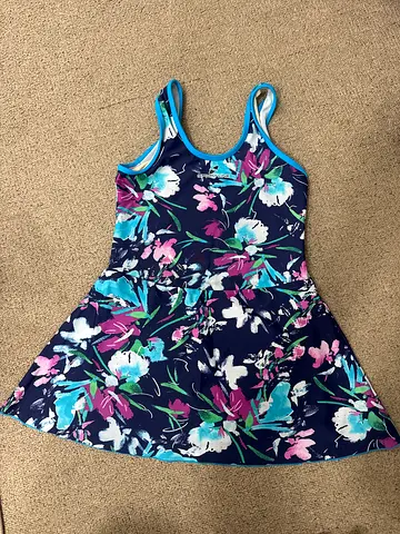 Beautiful Floral swim Dress size age 11/12 years