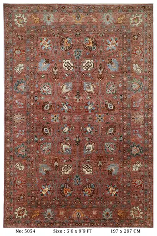 2x3 m afghan handmade carpet | wool rug | pink carpet vegetable dyed colors