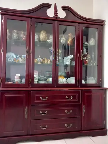 Elegant Display Cabinet with Glass Shelves