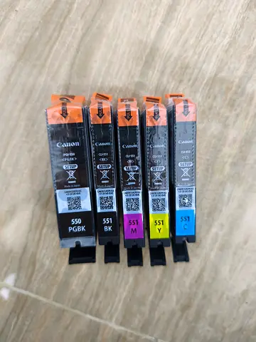 خراطيش حبر Canon أصلية جديدة – CLI-551C, CLI-551M, CLI-551Y, CLI-551BK + أسود XL