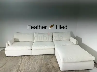 Selling feather 🪶 filled modular sofa with footstool