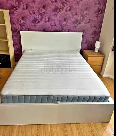 IKEA malam queen‑size bed (160 × 200 cm) with 2 storage drawers underneath and an IKEA mattress
