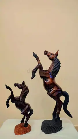 Hand crafted African wooden horses