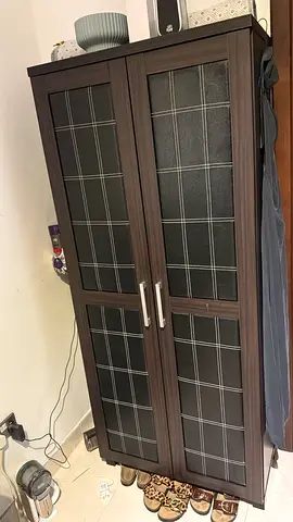 Stylish Tall Wardrobe with Glass Doors