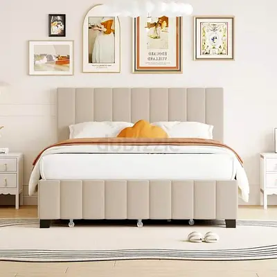 King size fabric bed