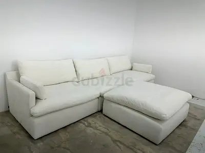 Selling Feather 🪶 filled modular sofa with footstool