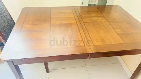 Expandable table with 4 chair and folding bed