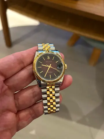 Elegant Baltany 36mm Gold and Silver Two-Tone Watch