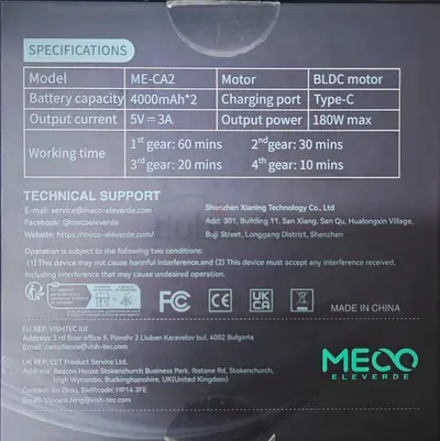 MECO ELEVERDE Compressed Air Duster 180000RPM Mini Electric Air Duster 4 Gear Turbo Fan Car Dryer Ai