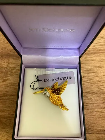Jon Richard hummingbird brooch for sale