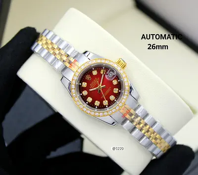 Elegant Automatic Wristwatch with Diamond Accents