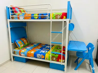 Colorful Kids Bunk Bed with Desk