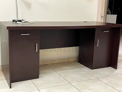 Modern Brown Study Table with Storage (1.8meter length)