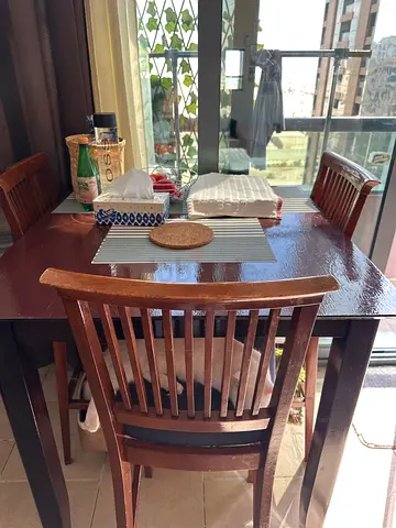 Solid Wood Bar Table with 3 Chairs