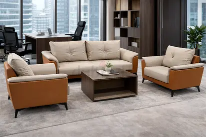 Office Sofa 5 Seater – PU Leather Office Sofa Set (3+1+1)