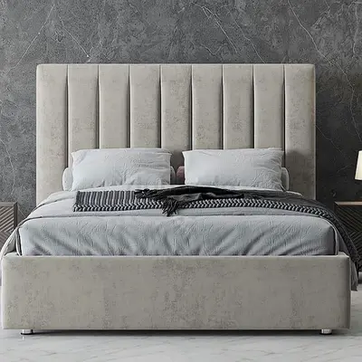 Elegant Grey Upholstered Bed