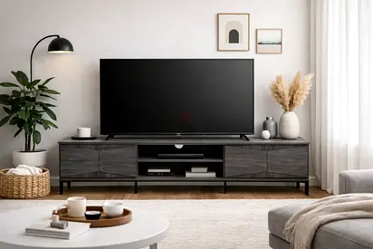 Wooden TV Cabinet – Wooden Entertainment Unit with Storage
