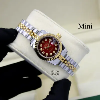 Elegant Mini Watch with Red Dial