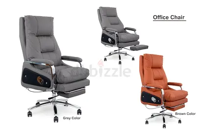 Executive leather revolving chair with footrest