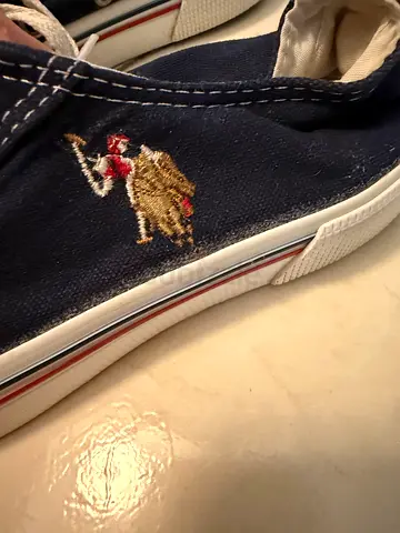 Stylish Blue Casual Sneakers with Embroidered Design