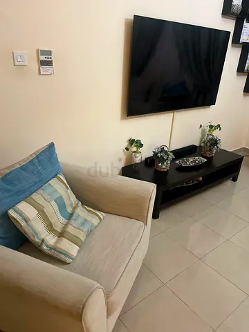 Comfortable Armchair with Stylish Cushions with tables and cartains+ table for 6 persom