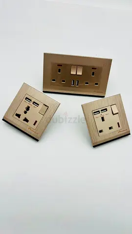 Set of Three Elegant USB Electrical Sockets