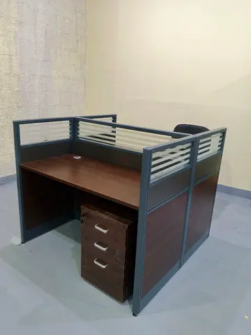 Modern Office Desk with Privacy Panels