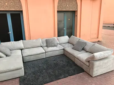 Feather 🪶 filled Modular pan home pianca Sofa with footstool