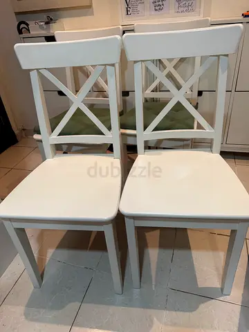 IKEA set of 4 Elegant White Dining Chairs
