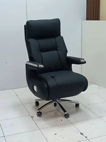 Black Recliner Office Chair - Modern Black Leather Office Chair