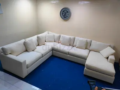 Crate and barrel axis beige Ushape sofa for sale