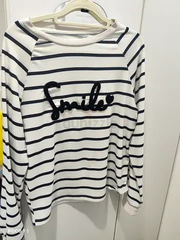 Stylish Striped Long Sleeve Shirt with Smile Detail