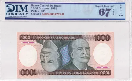 Brasil Banknote 1000 Cruzaos 1986 DIM 60 AED