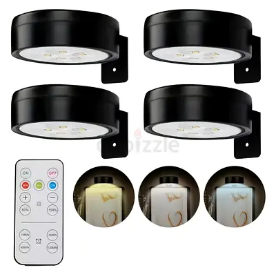 Set of 4 LED Lights with Remote Control