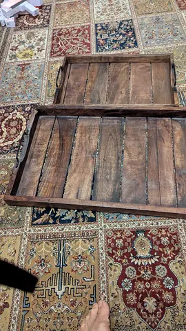 Rustic Wooden Serving Tray with Handles