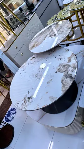 Elegant Round Coffee Tables with Unique Marble Finish