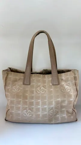 Chanel Beige Nylon Travel Line Tote Bag