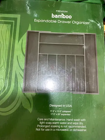 Premium Bamboo Expandable Drawer Organizer